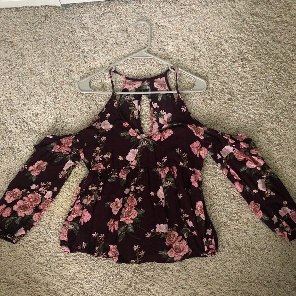 Cold Shoulder Floral Top